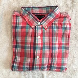 Aeropostale Large Pink Plaid Long Sleeve Shirt
